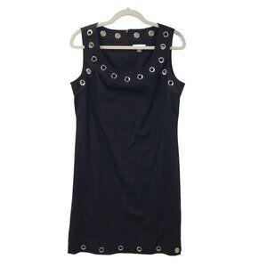 Calvin Klein Grommet Embellished Black Shift Dress Size 10